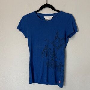 Harajuku Lovers Blue Girl Horse VTG 90s T Shirt M